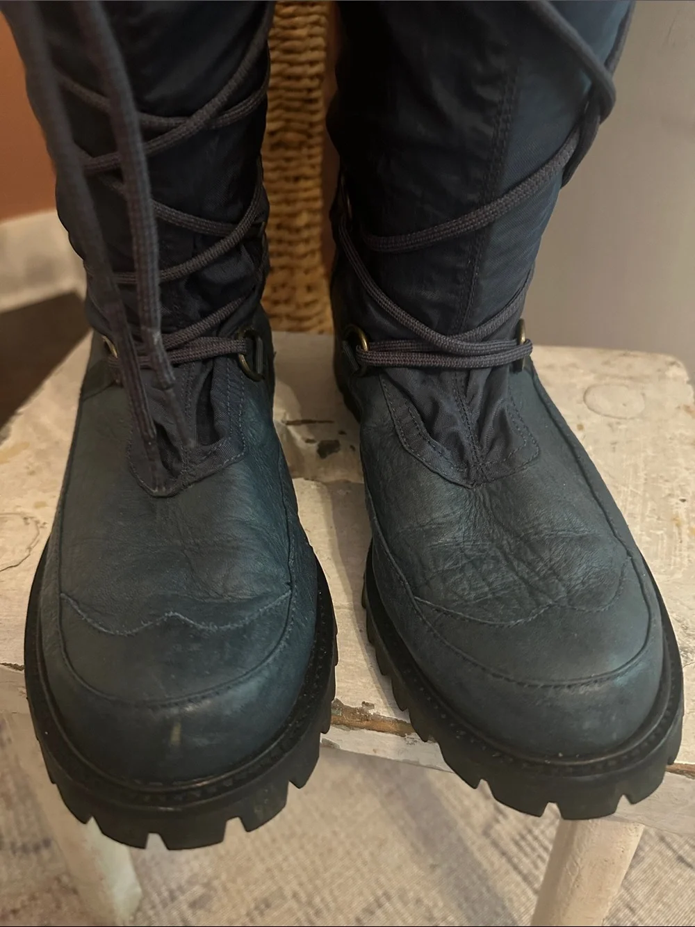 Hunter women’s Summit Amazonas Tall Lace-Up Rain Navy Blue boots - Picture 3 of 14